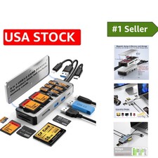 8-in-1 High-Speed USB 3.0 SD Card Reader with Storage Case - Durable Aluminum picture