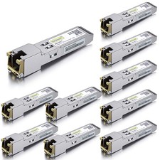For Cisco GLC-T Transceiver, 1G Copper SFP to RJ45 1000BASE-T 100m, 10 Packs picture