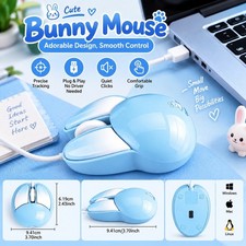 Cute Bunny Mouse Wired USB Computer Mouse with Precise Tracking and Comfortable picture