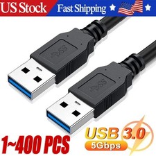 USB 3.0 A Male to A Male Cable Data Transfer Super Speed Power Charger Metal LOT picture