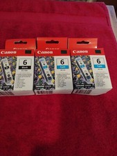 Genuine Canon Printer Lot of 3 Color Multi-Pack Black Color Ink CartridgesBCI-6 picture