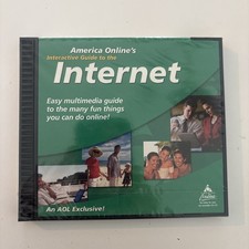 Vintage 90s AOL Interactive Guide To The Internet cd-rom Sealed picture