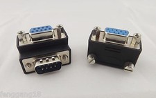 10 Right Angle 90 Degree DB9pin DB9 RS232 Male To Female Extension Cable Adapter picture