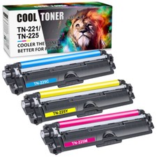3 Pack Color TN225CMY Toner For Brother TN-225 HL-3170CDW MFC-9130CW MFC-9340CDW picture