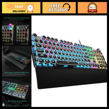 Typewriter Style Mechanical Gaming Keyboard Wired, 104 Keys, Retro Design picture
