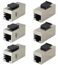 CAT6A RJ45 Keystone Coupler Shielded Female To Female 10Gbps Jack 6 PCS picture