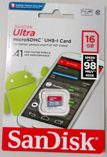 SanDisk Ultra 16GB microSDHC UHS-I Memory Card - 98MB/s Class 10 - NEW picture