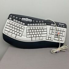 Microsoft Natural MultiMedia Keyboard 1.0A Ergonomic PS/2 Gray White Untested picture