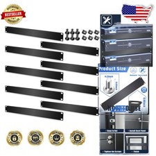 1U Rack Blank Panel 10 Pack, Sturdy Black Metal Server Mount picture