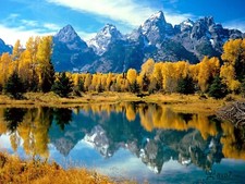 Landscape nature fall reflection lake moose Custom Gaming Mat Desk picture