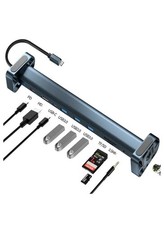 GRAY - GENERIC 10 IN 1 USB C HUB DOCKING STATION USB C ADAPTER MULTI PORT picture