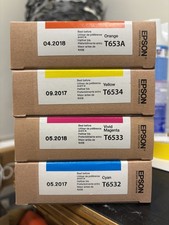 Expired Epson Ink Cartridge T653 Orange, T6534 Yellow, T6533 Magenta, T6532 Cyan picture