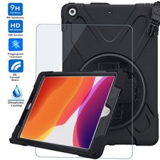 Military-Duty Tough Rugged Case w/Glass Screen for New iPad 7th Gen 10.2