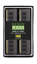 NEMIX RAM 64GB (2x32GB) Kit DDR4-2666 PC4-21300 ECC UDIMM Server Memory Upgra... picture
