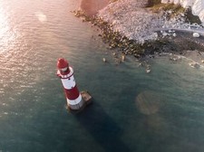 Landscape nature lighthouse shore beach top Custom Gaming Mat Desk picture