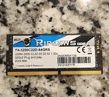 Discounted Was $140 G.SKILL Ripjaws 32GB (1x32GB) DDR4-3200 Laptop Ram picture
