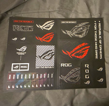 ASUS ROG Republic of Gamers Logo Sticker Decal Sheet, Black/White/Red picture