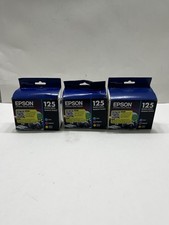 Lot Of 3 Genuine EPSON 125 Color Ink  T125120-bcs  Exp 07/2023+ Open Box picture
