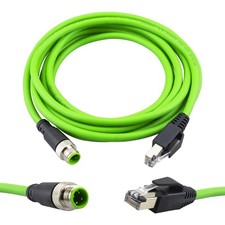 M12 to RJ45 Cable M12 4 Pin D Code Male to RJ45 Male Shielded Cat5e 3M picture
