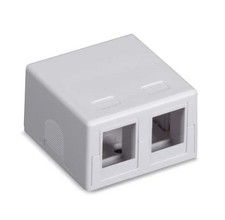 Black Box Keystone Value Line Surface 2-Port- White - 2x Sockets - Surface Mount picture