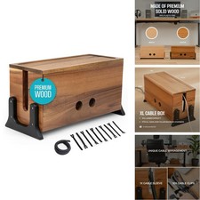 COREMINDED Extra Large Cable Management Box, Wood Cord Hider & Organizer Power picture