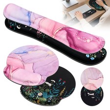 Ergonomic Wrist Rest Set Keyboard Mouse Support Pad with Cup Coaster Memory Foam picture
