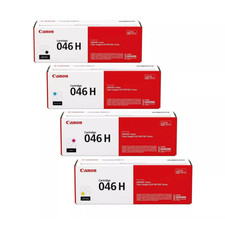 Genuine Canon 046H High Yield Toner Set Black Cyan Magenta Yellow CMYK picture