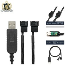 CRJ 12V USB Power Adapter Cable for Dual PC Fans - 24-inch Braided Solution picture