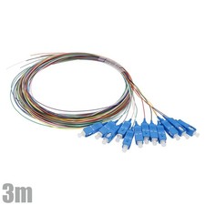 12 Pcs 3M SC/UPC Single-Mode Fiber Optic Optical Pigtail Cable LSZH Multicolor picture