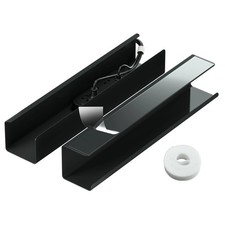 2-Pack No-Screw Self-Adhesive Under-Desk Cable Organizer Tray Black picture