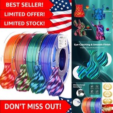 Vibrant Dual Color Silk PLA Filament - 4 Spools, 1.75mm, Great for 3D Crafts picture
