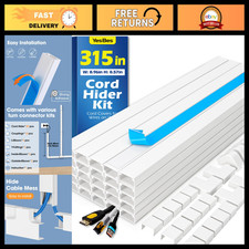 315in Paintable Cord Hider Kit - Wall Cable Raceway & Wire Covers for TV Cords picture