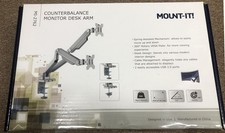 Mount-It Dual Arm Computer Monitor Desk Mount Stand w/USB Ports Silver MI-2762 picture