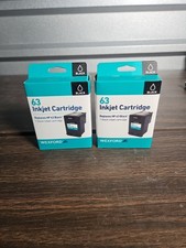 2 - NEW WEXFORD 63 Inkjet Cartridge Black Replaces HP 63 OEM F6U62AN  picture