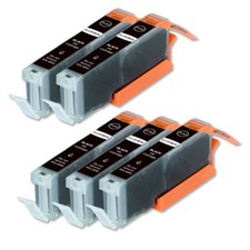 5 PK Black Printer Ink + chip fits for CLI-251XL 251 MG5420 MG5520 MG5522 MG5620 picture