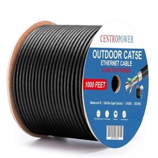 CENTROPOWER Cat5e Cable 1000ft,24AWG Outdoor Ethernet Cable 4 Pair Solid Copper picture