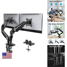 HUANUO HNDS6 FlowLift Dual Monitor Stand Desk Mount C-Clamp Grommet for 13-32