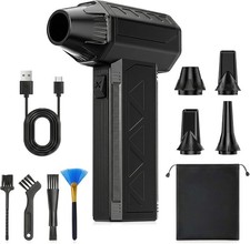 Mini Compressed Air Duster Cordless Blower Turbo Fan 300000RPM Powerful Cleaner picture