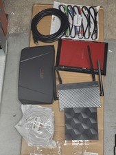 Bundle Of 4 Mixed WiFi Routers No Power Adapters. Cat 8 Cables  picture