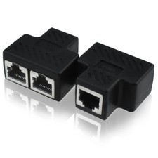 2 Pcs RJ45 Splitter Adapter, Ethernet Splitter 1 to 2, LAN Splitter Adapter f... picture