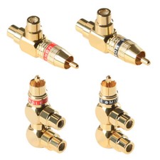T/F Type RCA Male To 2 Female 3-way Adapter Audio Video Plug Splitter Connector picture