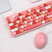 SWEET PINK - Mofii Wireless Retro Punk Keyboard Mouse 100005798161 picture