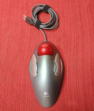 Logitech Ambidextrous Trackman Marble USB T-BC21 Mouse Trackball Tested Working picture