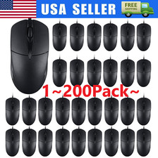 USB 2.0 Optical Wired Scroll Wheel Mouse PC Laptop Notebook Desktop Black Lot picture
