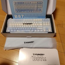 YUNZII Mechanical Keyboard B87 Wireless Gaming TKL Light Blue White Used Tested picture