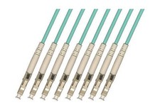 30M INDOOR ARMORED LC-LC 8 STRANDS OM3 MULTIMODE FIBER OPTIC CABLE picture