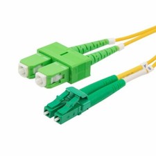 3m LC(APC)-SC(APC) Duplex 9/125 OS2 Singlemode Fiber Cable Yellow OFNR 10FT picture