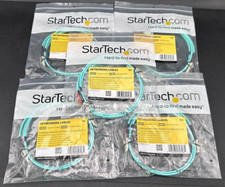 LOT OF 5 -STARTECH A50FBLCLC1 1m 10gb Aqua MM 50/125 Duplex Fiber Patch Cable picture