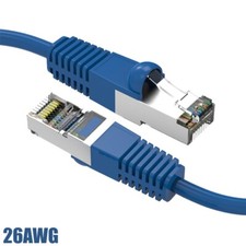 0.5FT Cat5E RJ45 Ethernet LAN Network FTP Shielded Patch Cable Pure Copper Blue picture