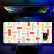 1pc Colorful Striped Pattern Mouse Pad And Desk Mat, with Colorful Striped Des picture
